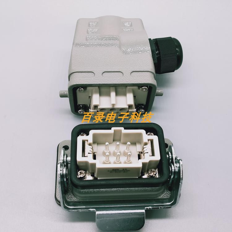 A Full Set of HE-006-M/F Heavy-duty Connector with 6-pin Male and Female Head on the Shell Side Outlet