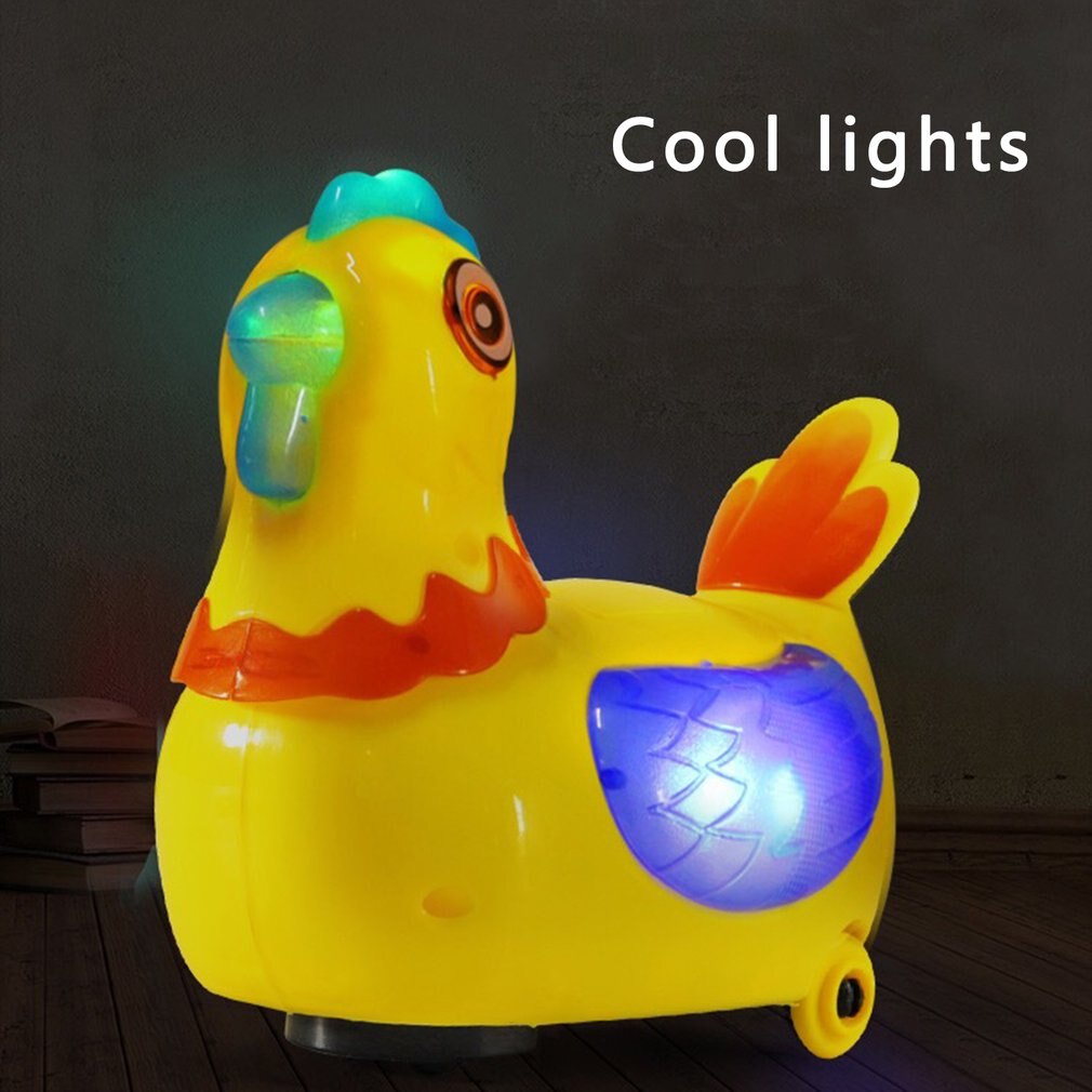 Huevos de gallina con pilas, figuras de acción con luces intermitentes, juguetes musicales universales eléctricos