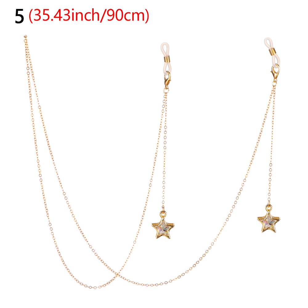 Women Eyeglass Chain Hollow Star Pearl Beaded Sunglasses Reading Glasses Lanyard Eyewear Holder Neck Strap Rope