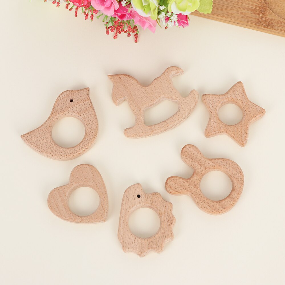 1 Pc Diy Verpleging Hout Hanger Kinderziektes Speelgoed Baby Leuke Dierlijke Vorm Food Grade Materialen Biologische Chew Zuigeling Tanden speelgoed