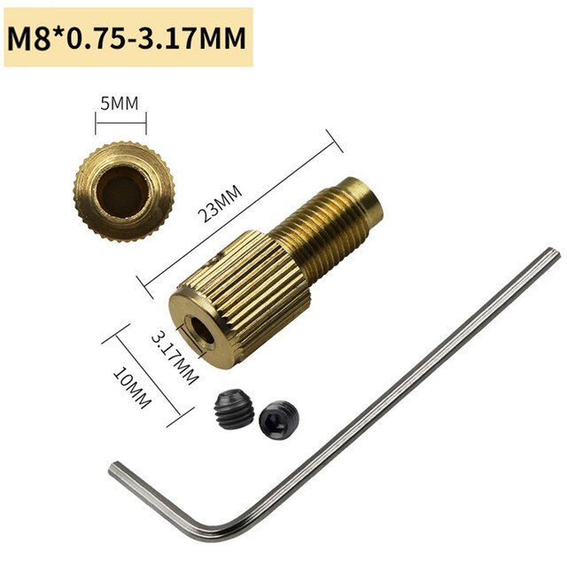 M8-2/2.3/3.17/5mm Electric Motor Shaft Mini Drill Chuck Fixture Drill Bit Micro Drill Chuck Hex Drill Chuck Adapter: M8 3 17mm