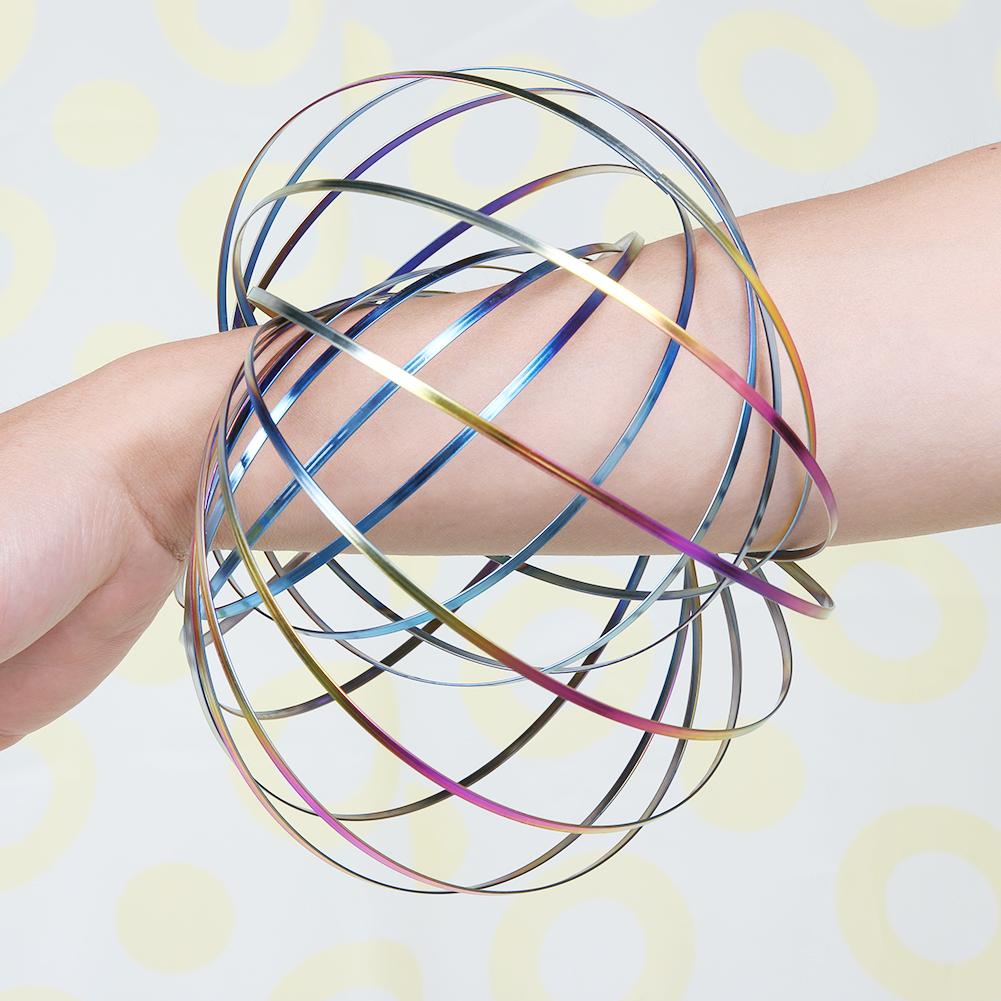 magie Ring Toroflux Torofluxus Flowtoy Erstaunliche Fluss Ringe Kinetische Frühling Spielzeug Edelstahl Fluss Farbe Fidget Spinner Spielzeug