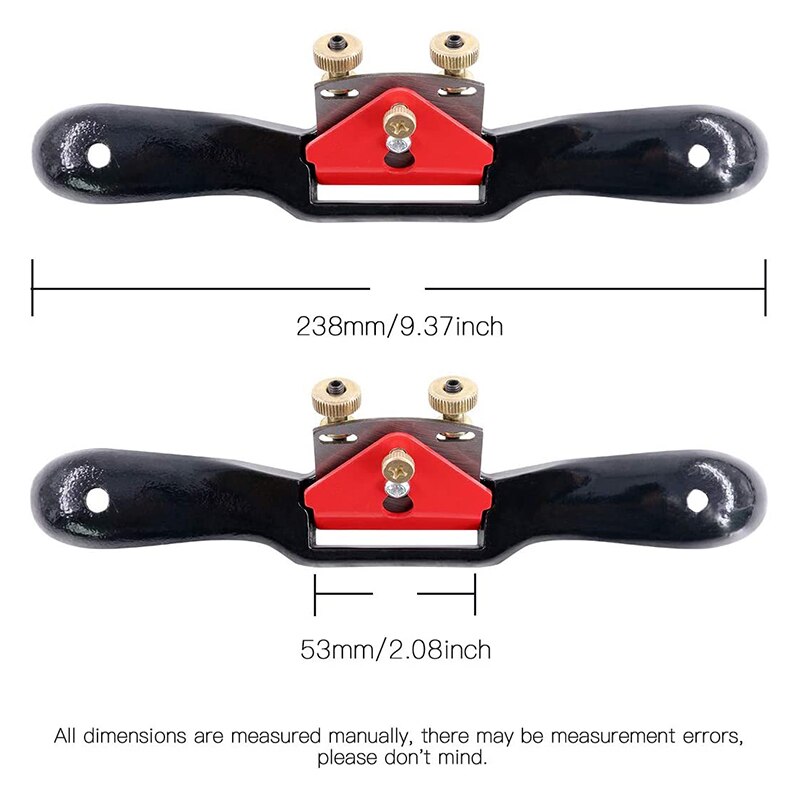 2 Pcs 10 inch Adjustable Spokeshave with Flat Base Metal Blade Wood Working Hand Tool for Craft Wood Carver Woodworking