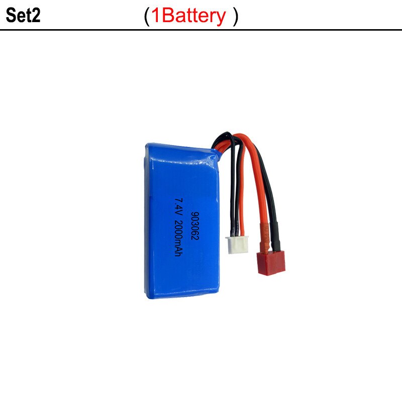 7.4v 2000 mah 2s lipo batteri til wltoys  a959- b  a969- b  a979- b  k929- b rc ørkenbil bil opgradering dele batteri: Sæt 2