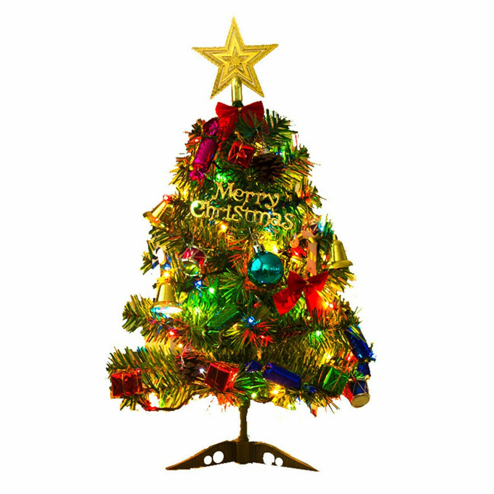 50cm LED Artificial Small Mini Christmas Tree Tabletop Desk Ornaments Xmas Home Decor for Christmas Tree Decoration: Default Title