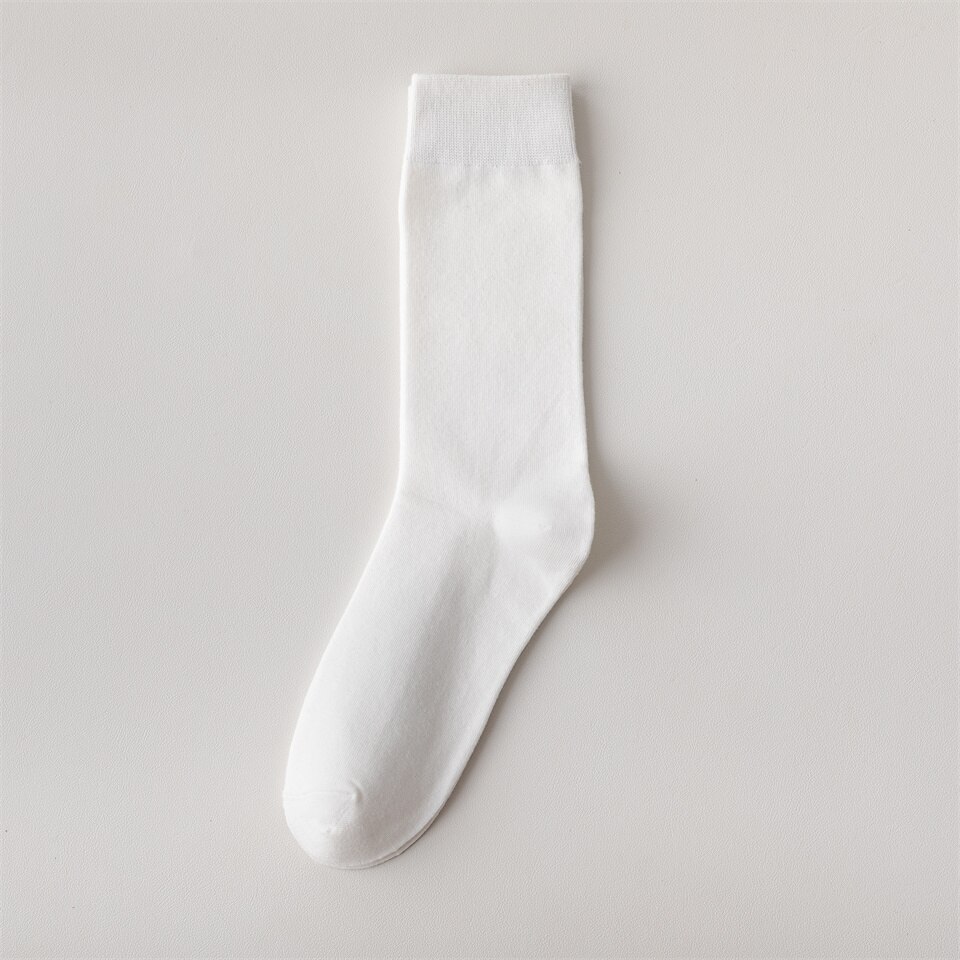 Calcetines largos de algodón puro para hombre, calcetín informal de negocios, desodorante, talla grande, 5 pares, Harajuku: A3
