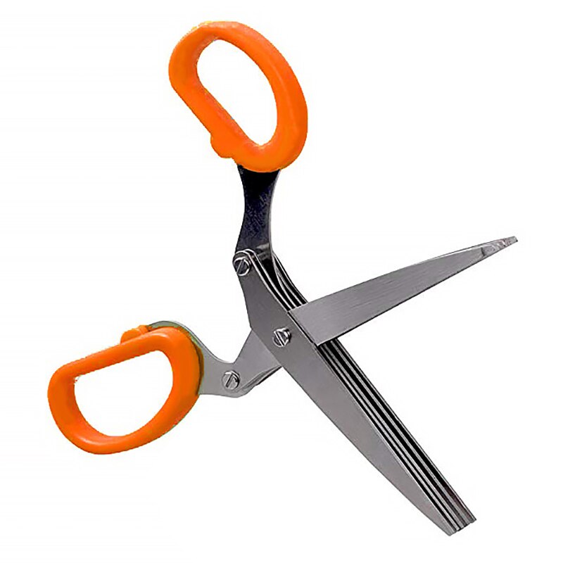 Stainless Steel Vegetable Scissors 5 Blades Scallion Scissors Herb Onion Cutter Shredder Vegetable Cutter Knives Kitchen Gadgets