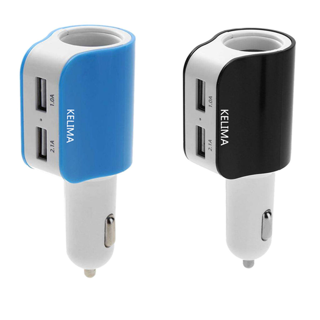2.1A Dual USB 5V Car Cigarette Lighter Socket Splitter Power Charger