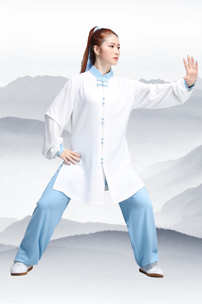 Ropa de tai chi para adultos, uniforme de algodón wushu, kung fu, traje de artes marciales de wing chun, ropa de ejercicio,: L / color2