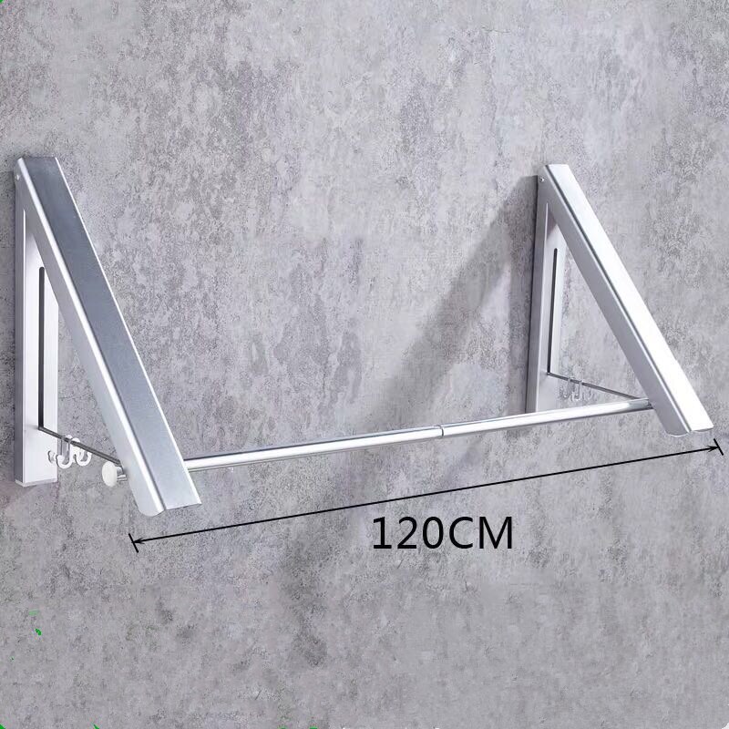 Tendedero plegable para el baño, tendedero ajustable para la colada del hogar, herramienta retráctil sin perforación para balcón, colgador de ropas multifuncionales para interiores: B-1 120