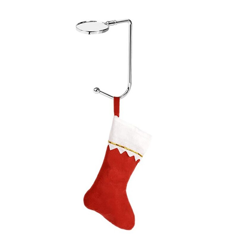 Bærbare julestrømpeholdere taske hænge spænde julestrømpe metal krog festlige festartikler julepynt