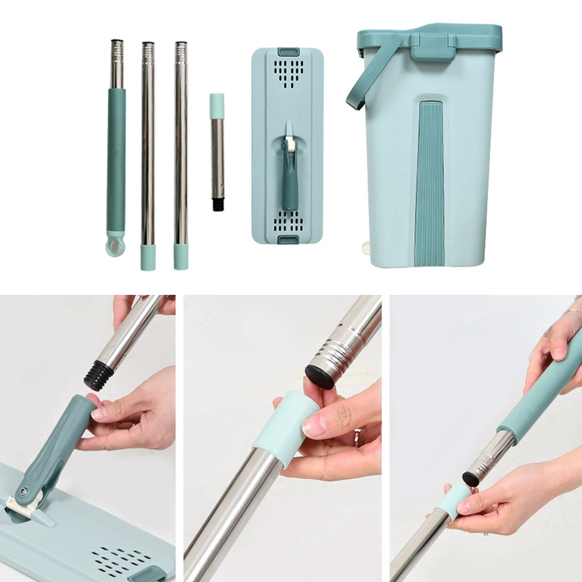 Squeeze Mop with Bucket for Wash Floor Cleaning Home Help Lightning Offers Practical Wet Kitchen Flat Self-Wring Magic Automatic