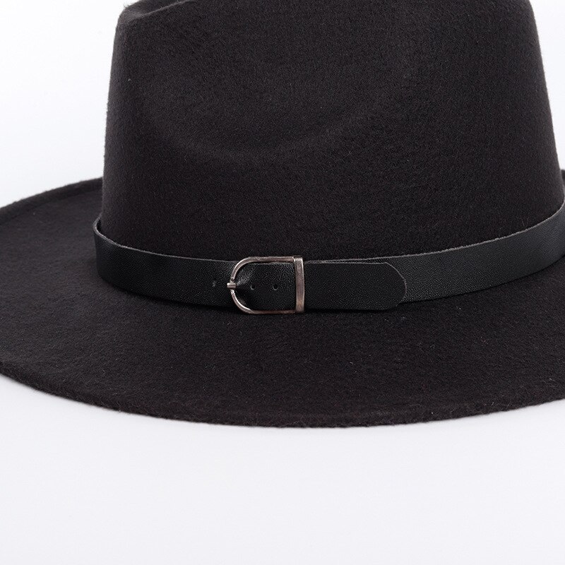 Vintage Voelde Jazz Fedora Hoeden Grote Rand Cloche Cowboy Panama Voor Vrouwen Mannen Wol Herfst Winter Klassieke Brede Rand top Hat