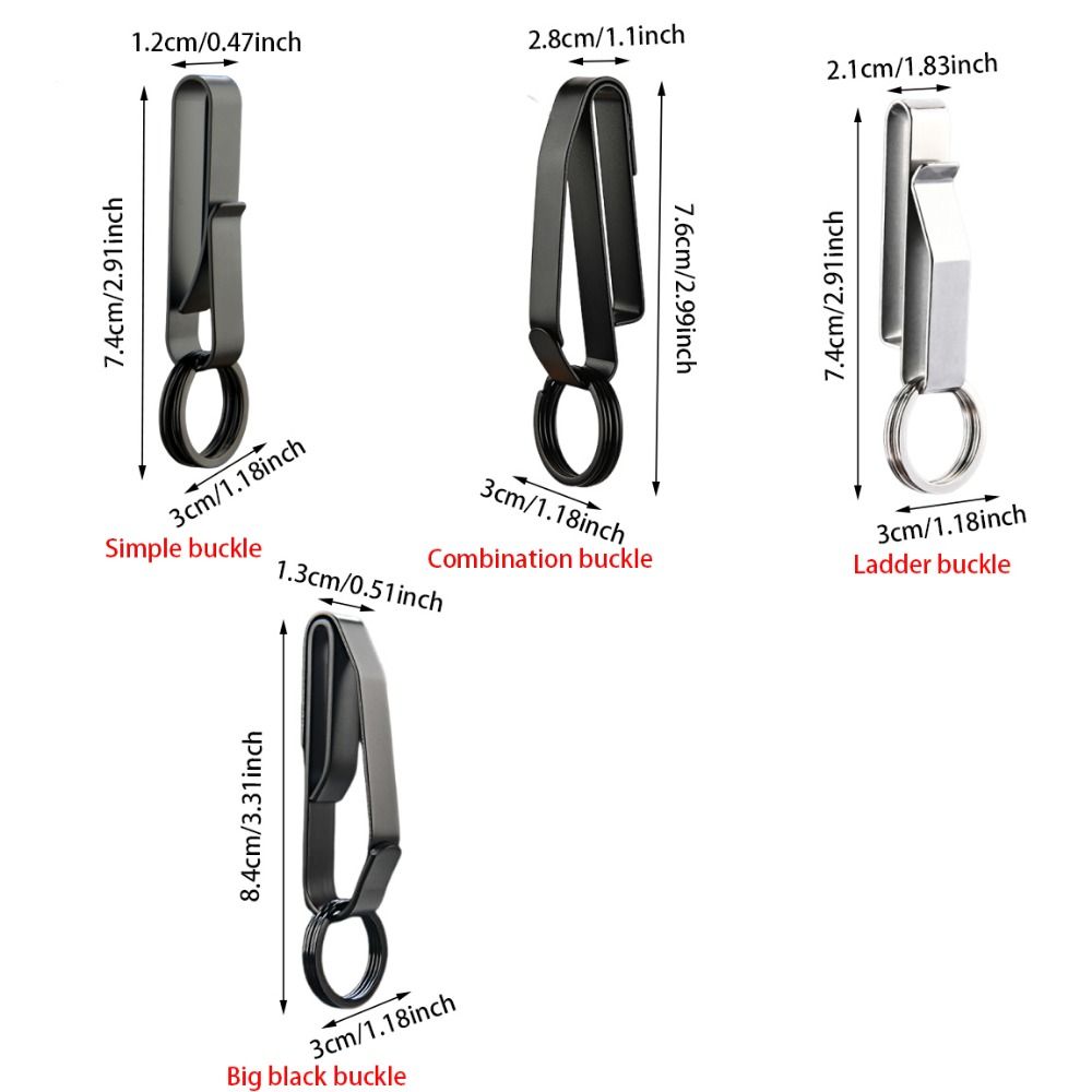 Stainless Steel Large Size Car Key Holder for Men Outdoor Belt Clip Keychain Accessory for Key Jackets And Key Fobs