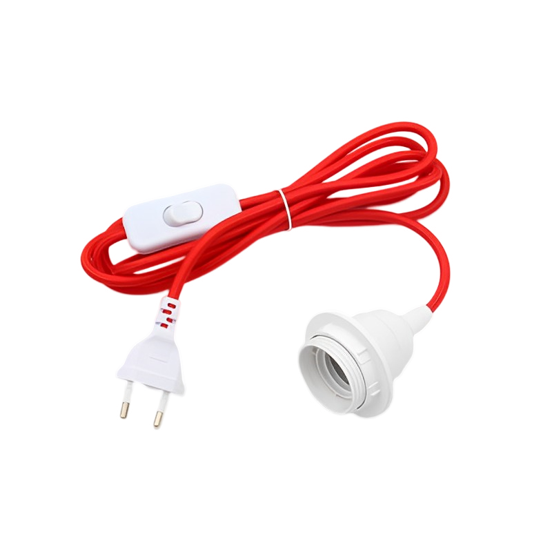 Cordon d'alimentation prise ue 220V AC, câble recouvert de tissu avec interrupteur marche/arrêt, support de lampe en bakélite E27, cordons enfichables pour suspension à monter soi-même