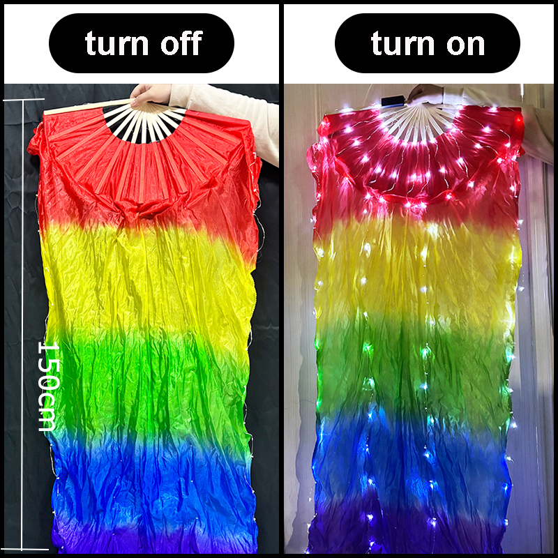 10inches Glow Folding LED Fan Dancing Light Fan Night Show Halloween Christmas Rave Accessories Carnival Supplies Dance Hand Fan: green