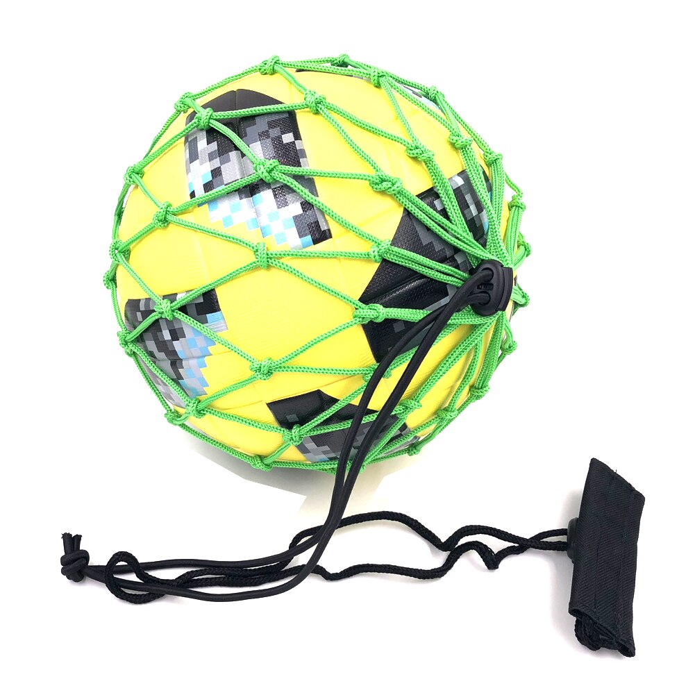 Handle Solo Soccer Kick Trainer with Ball Locked Net Football Ball Bungee Elastic Training Juggling Net Size 3, 4, 5