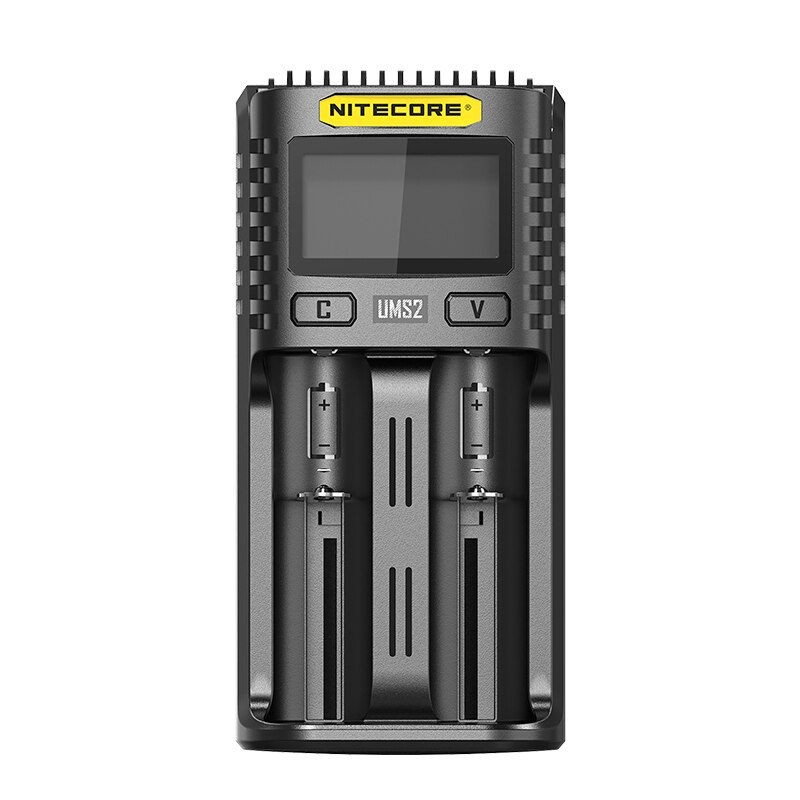 NITECORE-cargador de batería inteligente UMS2 UMS4, salida USB 3A para LiFePO4, iones de litio Ni-MH NiCd 18650, 20700, 21700, 10500: UMS2
