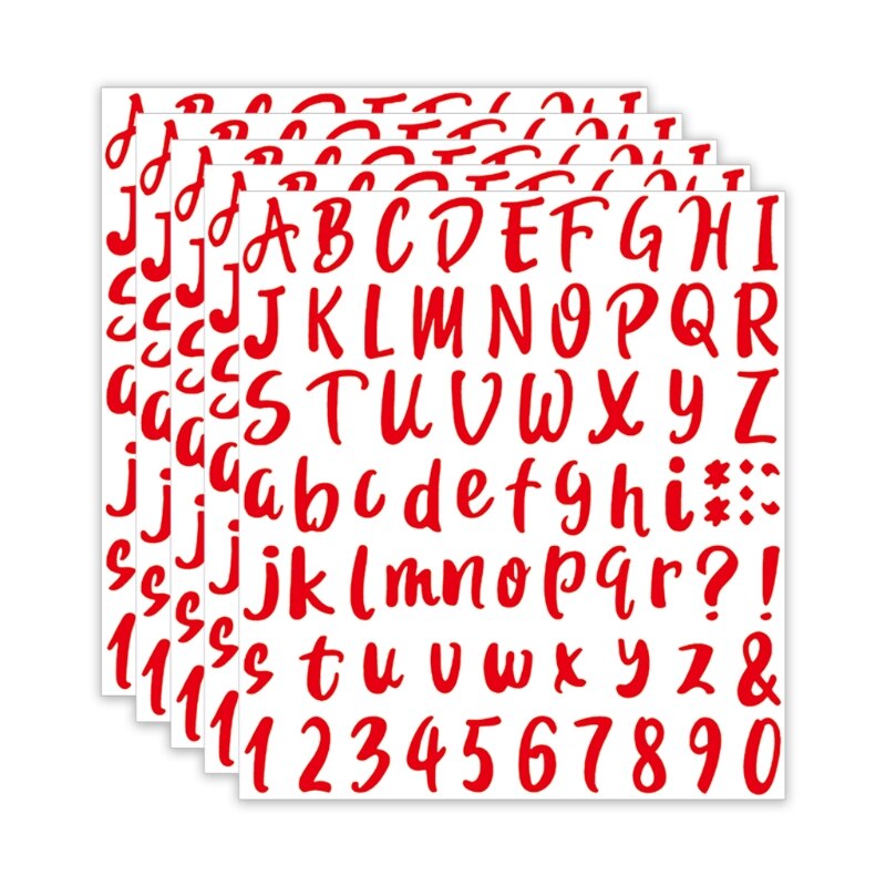 G5AB 5 Sheets Small Self-Adhesive Vinyl Stickers Letters Number Sticker for School Classroom Floor Desk Wall Art Product: R