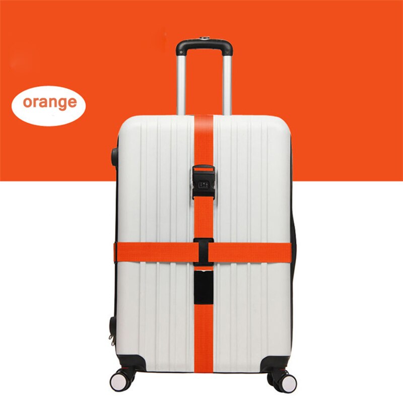 3 chiffres mot de passe croix bagages ceinture valise bande réglable sécurité Bundle bagages corde sangles accessoires de voyage: Orange