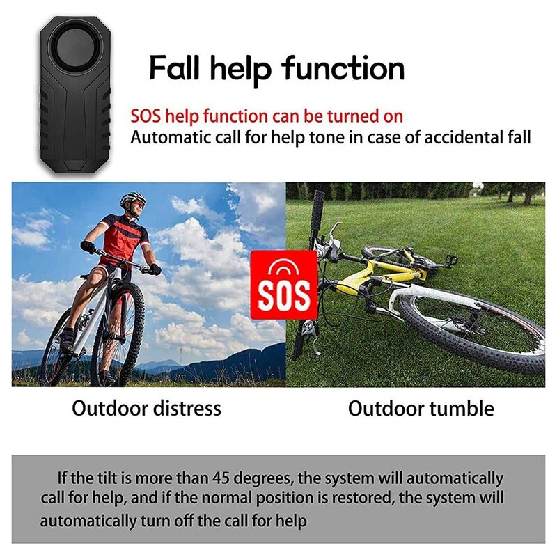 113Db allarme antifurto per bicicletta senza fili rumoroso allarme vibrazione porta/finestra impermeabile allarme telecomando leggero