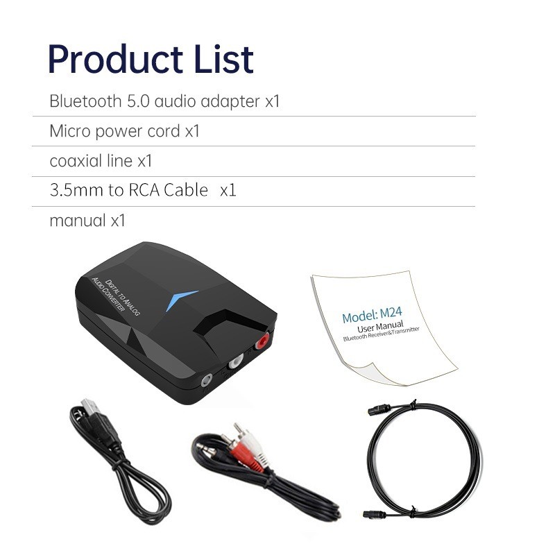 2-in-1 Audio Adapter Optical/Coaxial Audio Conversion Bluetooth Audio Receiver
