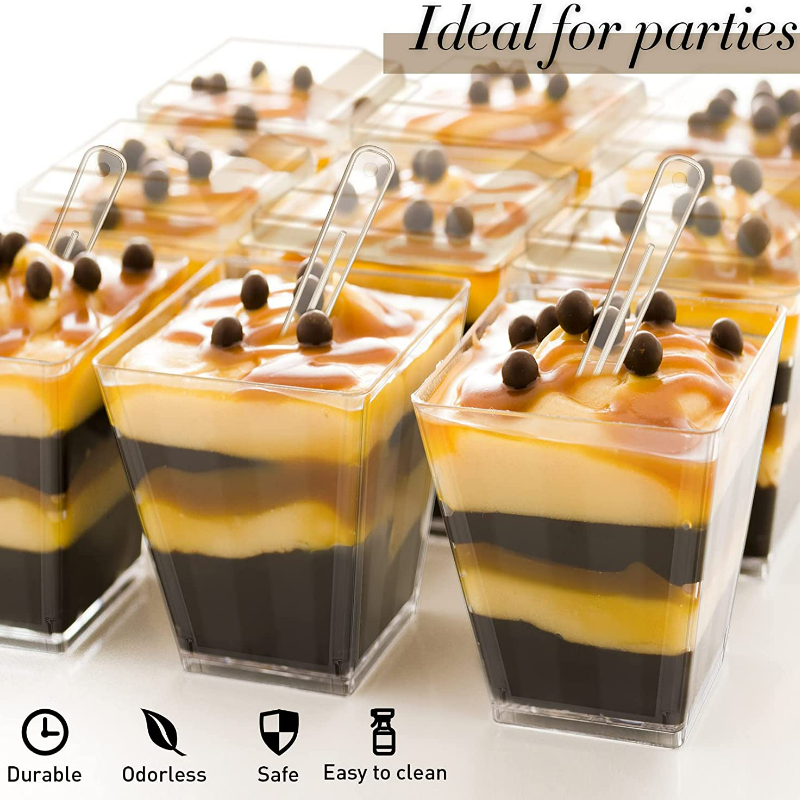 Engangs plastik mousse kop stigeformet kop budding kop dessert kage kop forretter gelé yoghurt mousse dessert bagekop