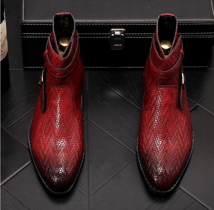 Britse Stijl Mannen Martin Laarzen Mode Wees Teen Enkellaars Punk Motorlaarzen Zapatillas Hombre