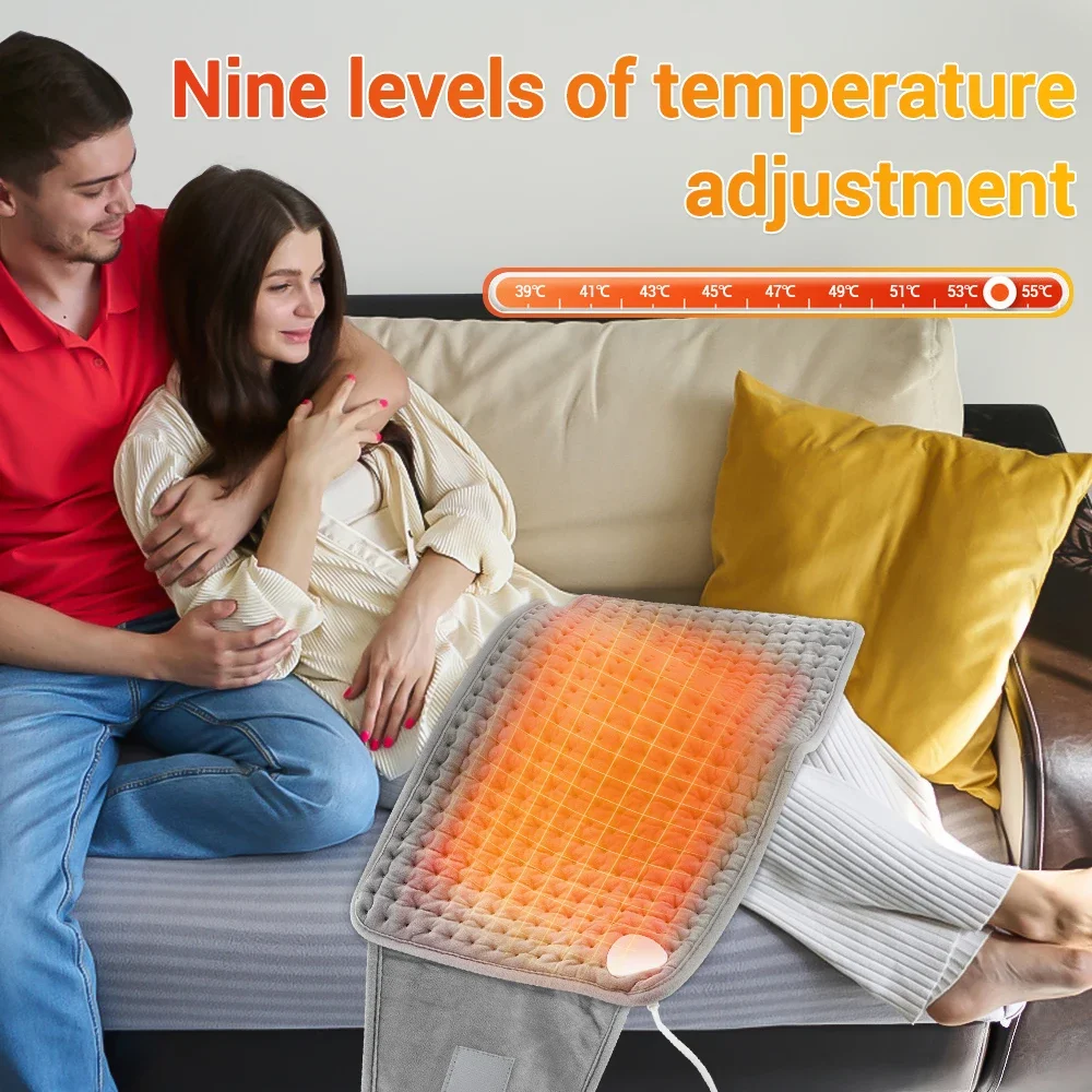 Elektrisch verwarmingskussen Huisdierwarmemat met 9 niveaus Constante temperatuur 4 modi Timer Winterlichaamsverwarming Thermische mat voor buikhand