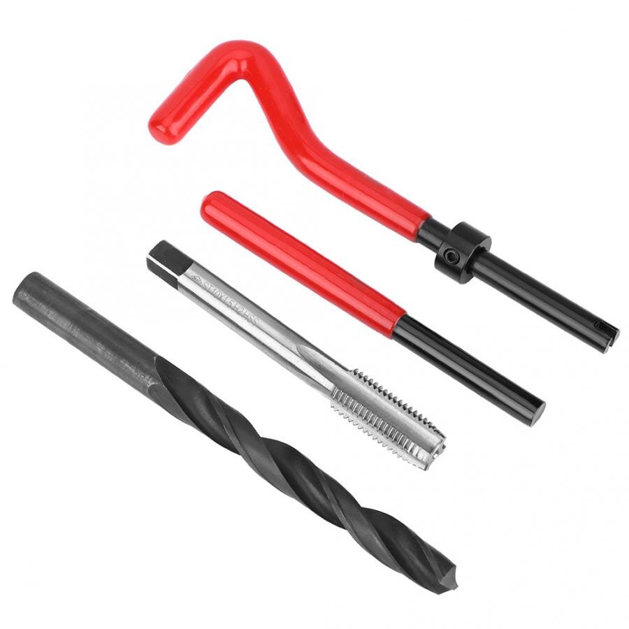 17Pcs Threaded Insert Kit Stainless Steel Twisted Drill Tap Wrench Threaded Insert Tool Twisted Drill Wrench Breaker Tap