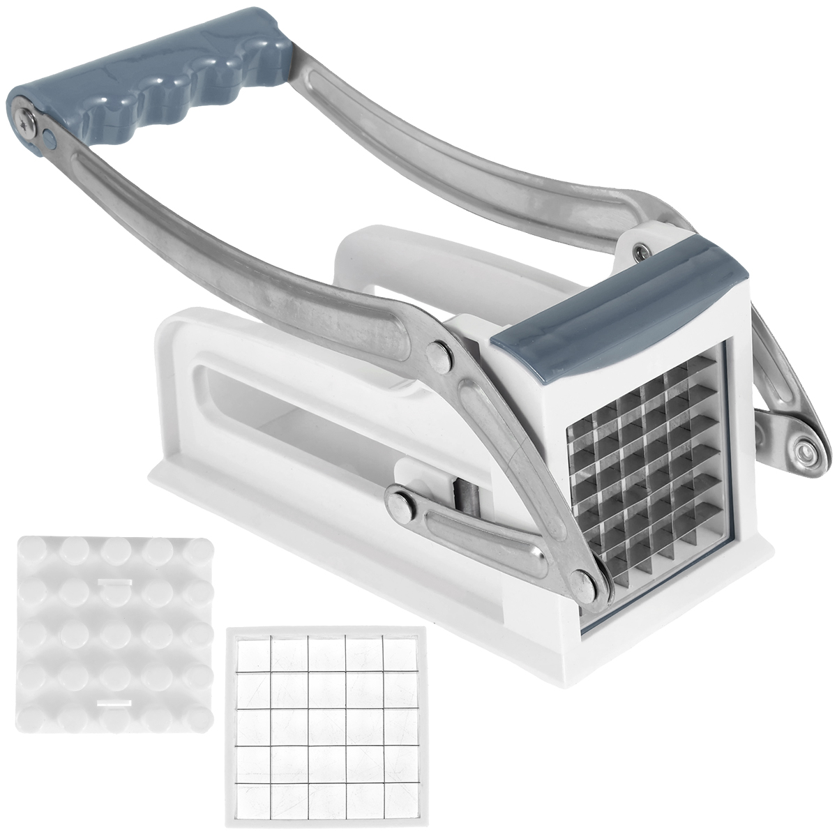 Franse Fry Cutter Multifunctionele Groente Fruit Chipper Rvs Aardappel Chipper Met 25/49 Gaten Messen Keuken Gereedschap: Blauw