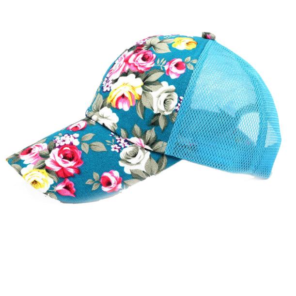 Hat Summer Women Sunhat Embroidery Cotton Baseball Hat Cap Boys Girls Snapback Hip Hop Flat Hats For Women: Sky Blue