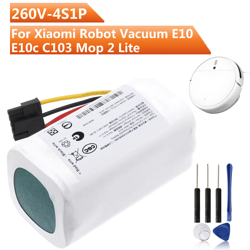 260V-4S1P Ersatzakku für Xiaomi Robot Vacuum E10 E10c C103 Mop 2 Lite Akku 2600 mAh