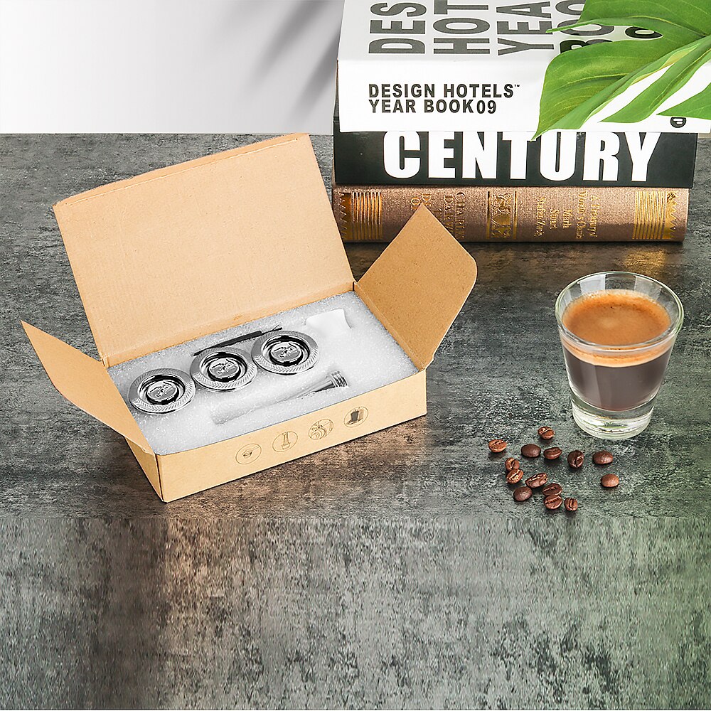 iCafilas Eco-Friendly Package Refillable Coffee Capsule Corp For Nespresso Reusable Pod Stainless Steel Upgrade Version