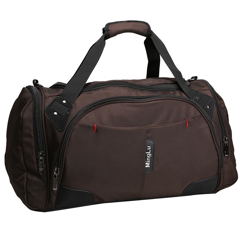 Bolsa de viaje MAGIC UNION bolsa de deporte bolsa de gimnasio con compartimentos de zapatos bolsas de lona para hombres y mujeres mochilas plegables capacidad de 40L: Marrón