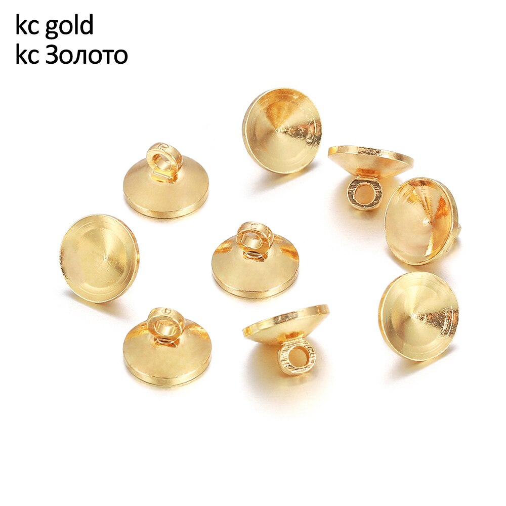 50 Pcs End Caps Kralen Hanger Connector Cap Bal Caps Fitting Ronde Kralen Hangers Diy Ketting Bevindingen Sieraden Accessoires: KC Gold / 6mm x50pcs