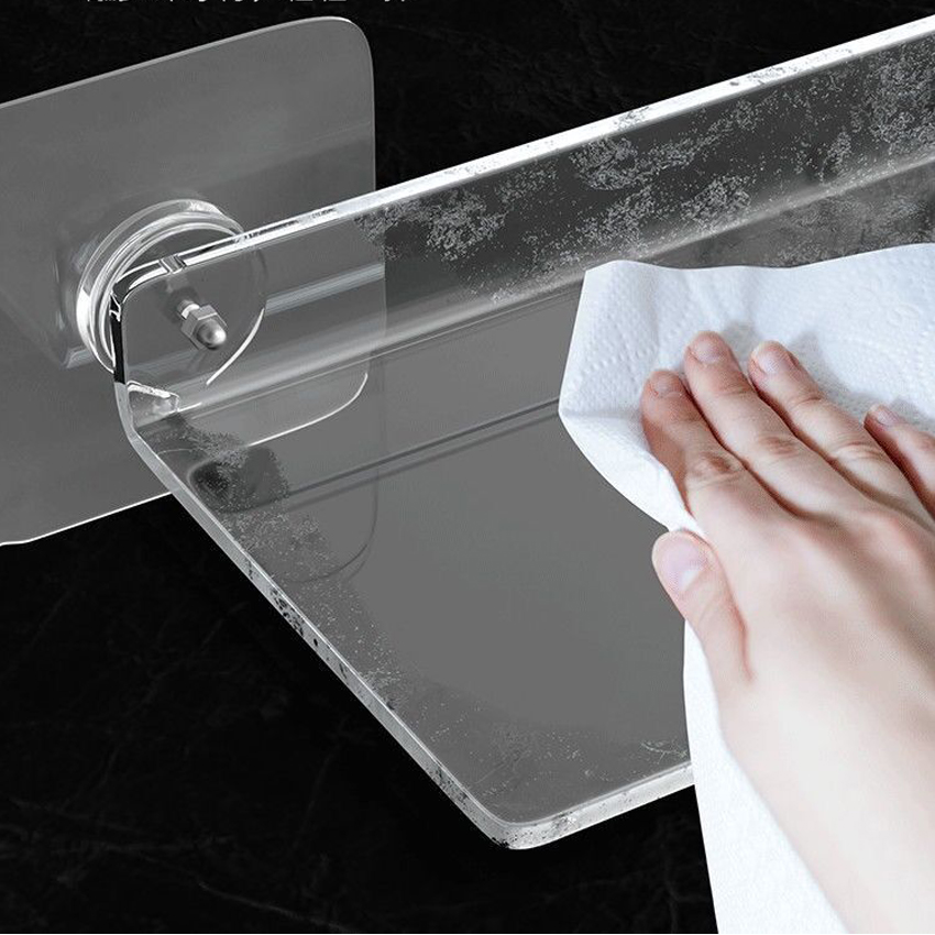 Estante de almacenamiento acrílico transparente, estantes montados en la pared para sala de estar, estante de exhibición para registros, accesorios de baño, estante flotante