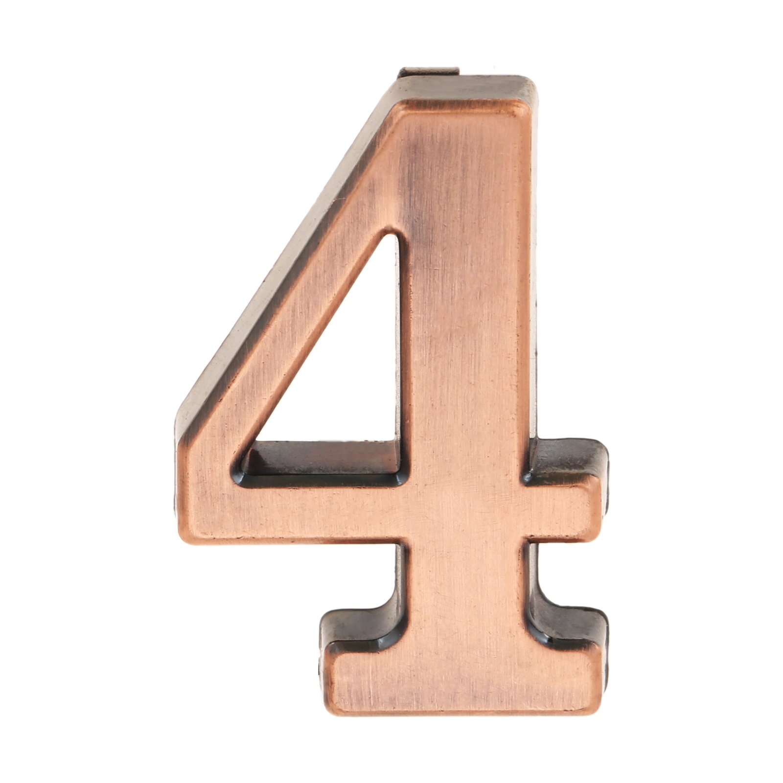 3/4 Digit House Number Door Plate Imitation Metal Sign Plastic Outdoor Mailbox Hotel Apartment 0-9 with Self Adhesive Sticker: Brown