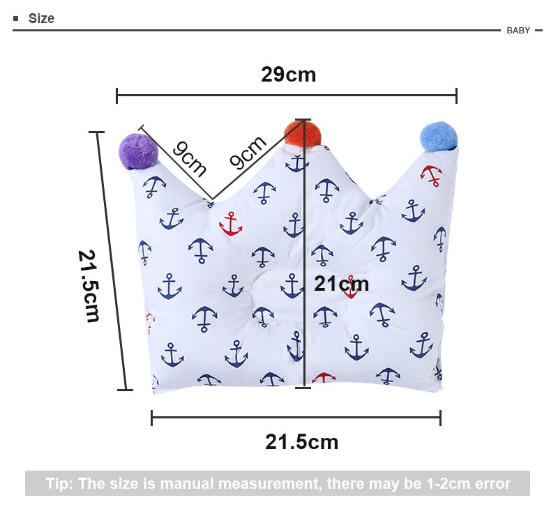 Crown Point Shape Bedding Baby Pillow Cotton Sleeping Pillow Prevent Flat Head Baby Forming Pillow For Newborn Boy Girl