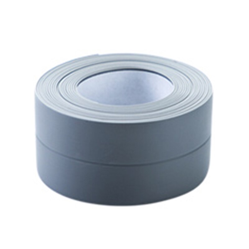 Home Kitchen Waterproof Anti-moisture Self Adhesive Stickers Bathroom Wall Corner Line Sink Wash Basin Tape Sealing Decal: Gray / 2.2CMx3.2M