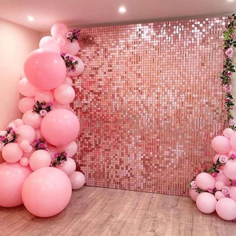 1*2M Glitter Sequin Backdrop Curtain for Wedding Party Decor rose gold Foil Tinsel Curtain Baby Shower Birthday Party Background