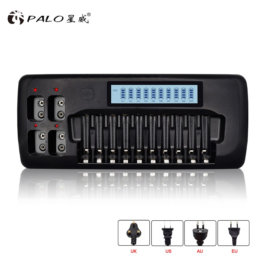 PALO 4-48 slots AA AAA battery charger smart fast chargers for 1.2V AA AAA 2A 3A ni-mh ni mh batteries: 14 slots NC34 / us