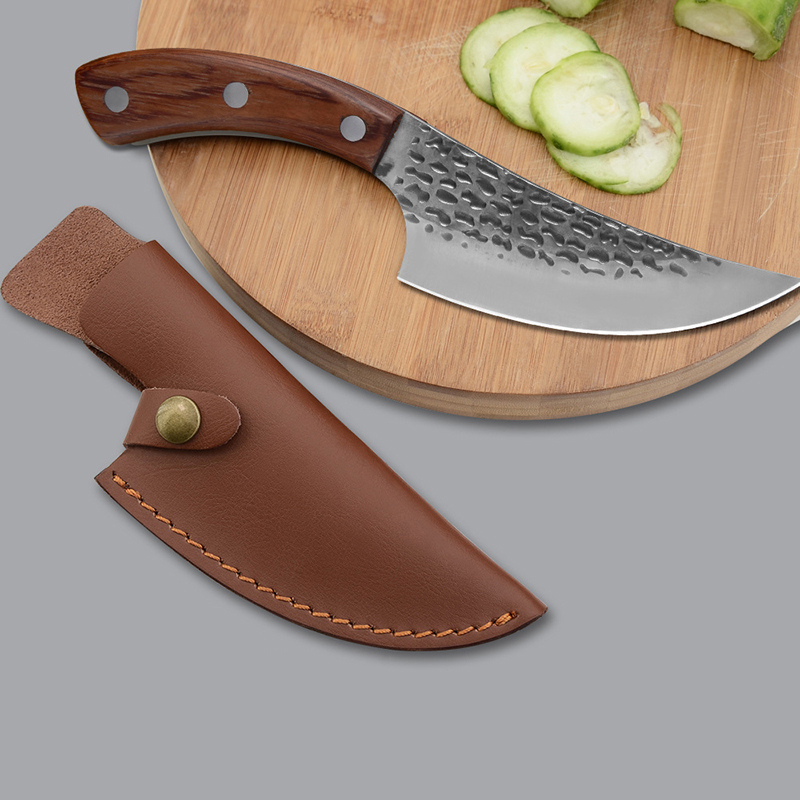 Chef Knife Sheath Leather Case for Knife with Clasp Butcher Boning Knife Edge Guard Leather Scabbard Protective Covers