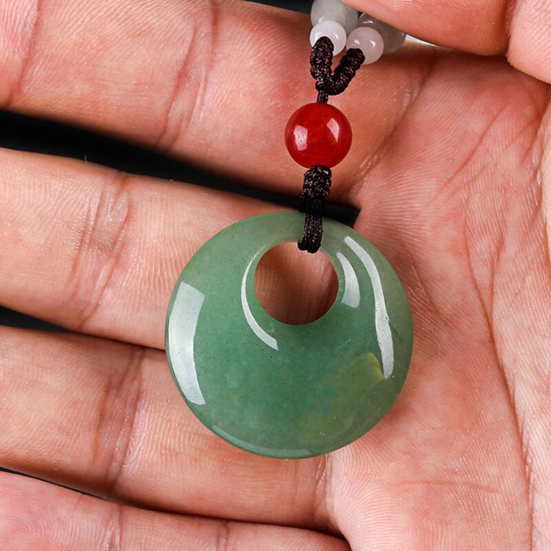 DongLing Jade Hanger Ketting Veiligheid Knop PingAnKou Amulet Paar Liefhebbers Ketting Met Ketting Voor Vrouwen Mannen