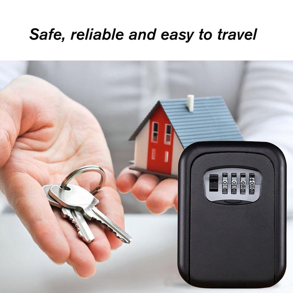 Alloy Code Lock Key Box Keysafe Password Security Code Lock Travel Security Padlock Key Storage Password Boxes LESHP: black
