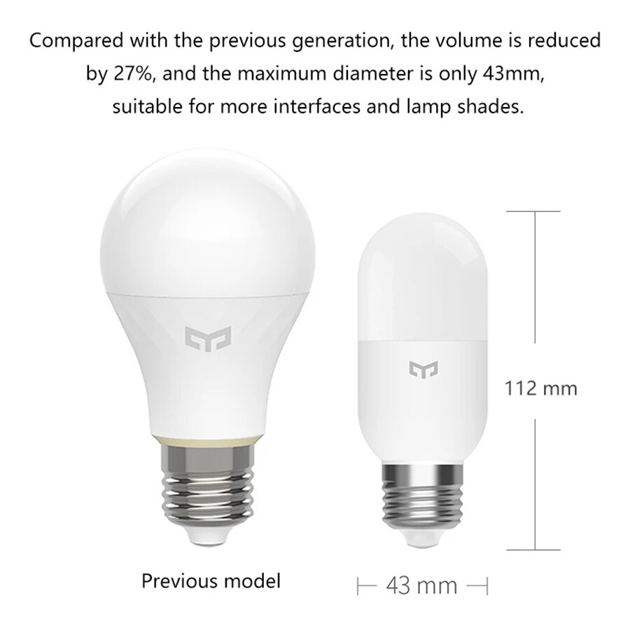 Yeelight-bombilla LED inteligente M2, lámpara de luz regulable con Bluetooth, malla E27, E14, control por aplicación de temperatura de Color para Xiaomi mi home Homekit