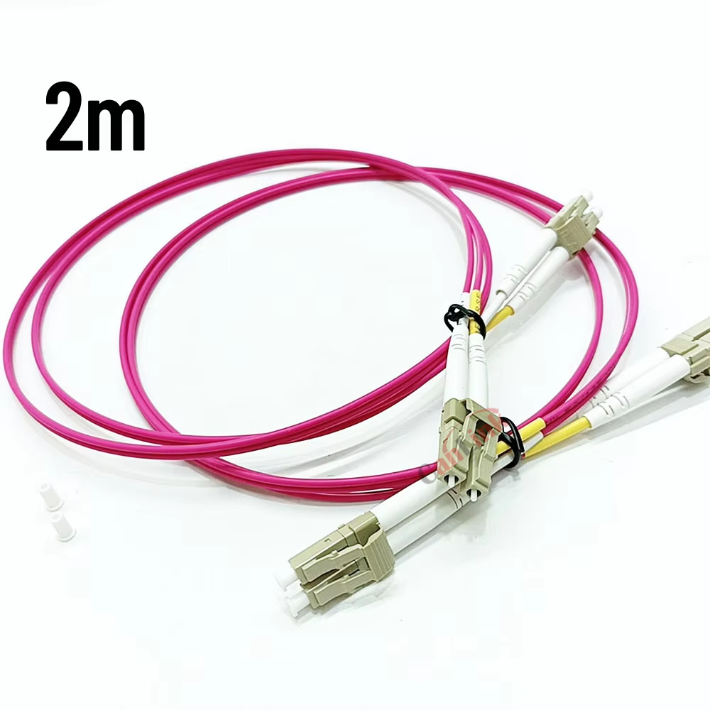 10 stk/parti lc-lc  om4 multimodus fiberkabel 3.0mm multimodus dupleks lc-upc fiberoptisk genser patchkabel 1/2/3/5m: Lilla