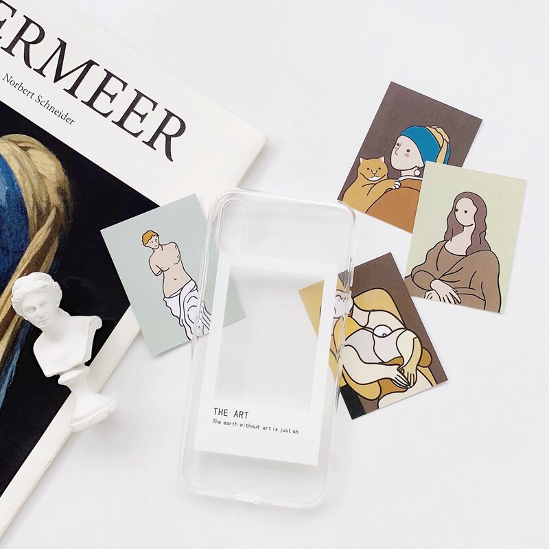 Art Card Silicone Telefoon Case Voor Iphone 11 12 Pro X Xr Xs Max Case Clear Tpu Bescherming Cover Voor iphone 6 6s 7 8 Plus Se