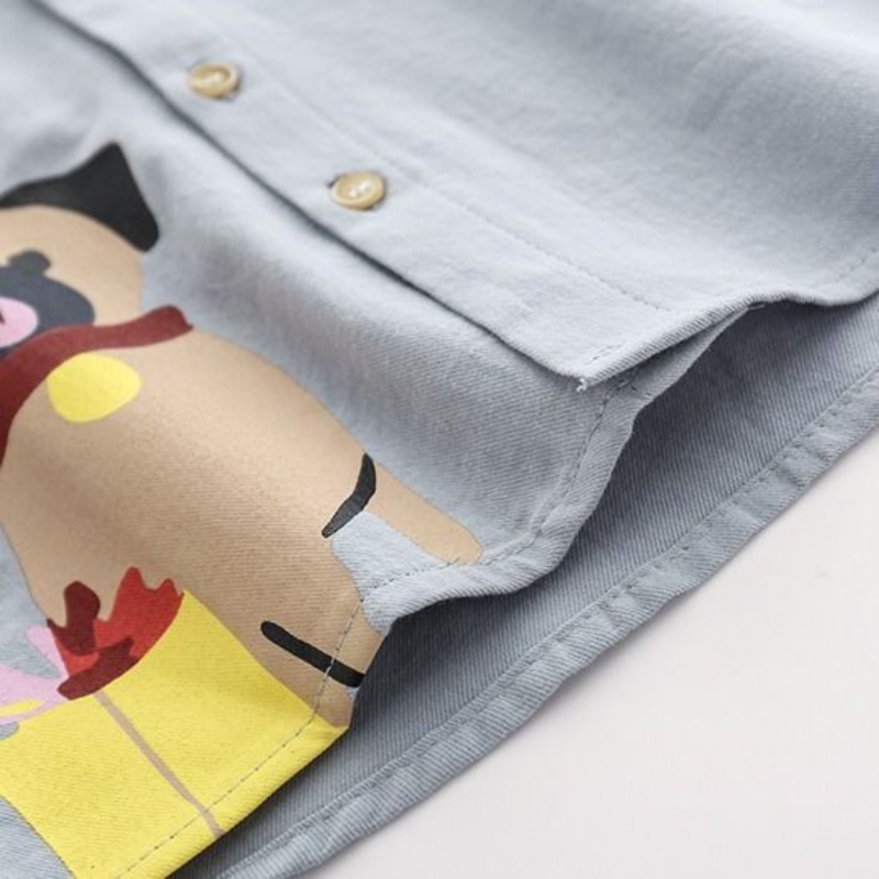 Shirt Baby Boy Meisjes Little Kids Peuter Lente Katoenen Blouse Baby Leuke Cartoon Dier Revers Zachte Casual Comfortabele Mode