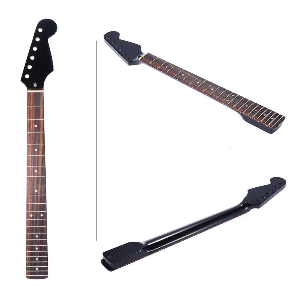 22 Frets Right-handed Replacement Maple black Guitar Neck Rosewood fingerboard for ST Electric Guitar